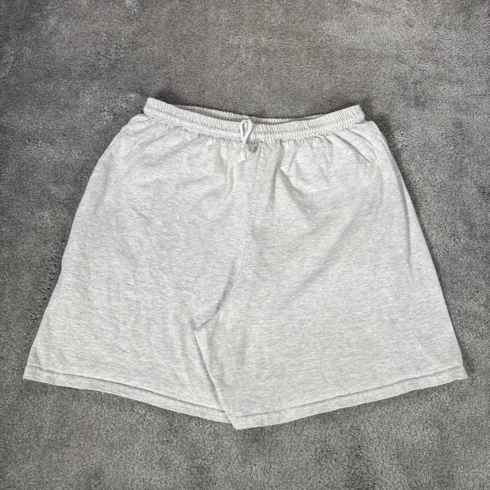 Vintage Pluma Shorts Size XL Gray Knit Blank Drawstring 90s Made In USA